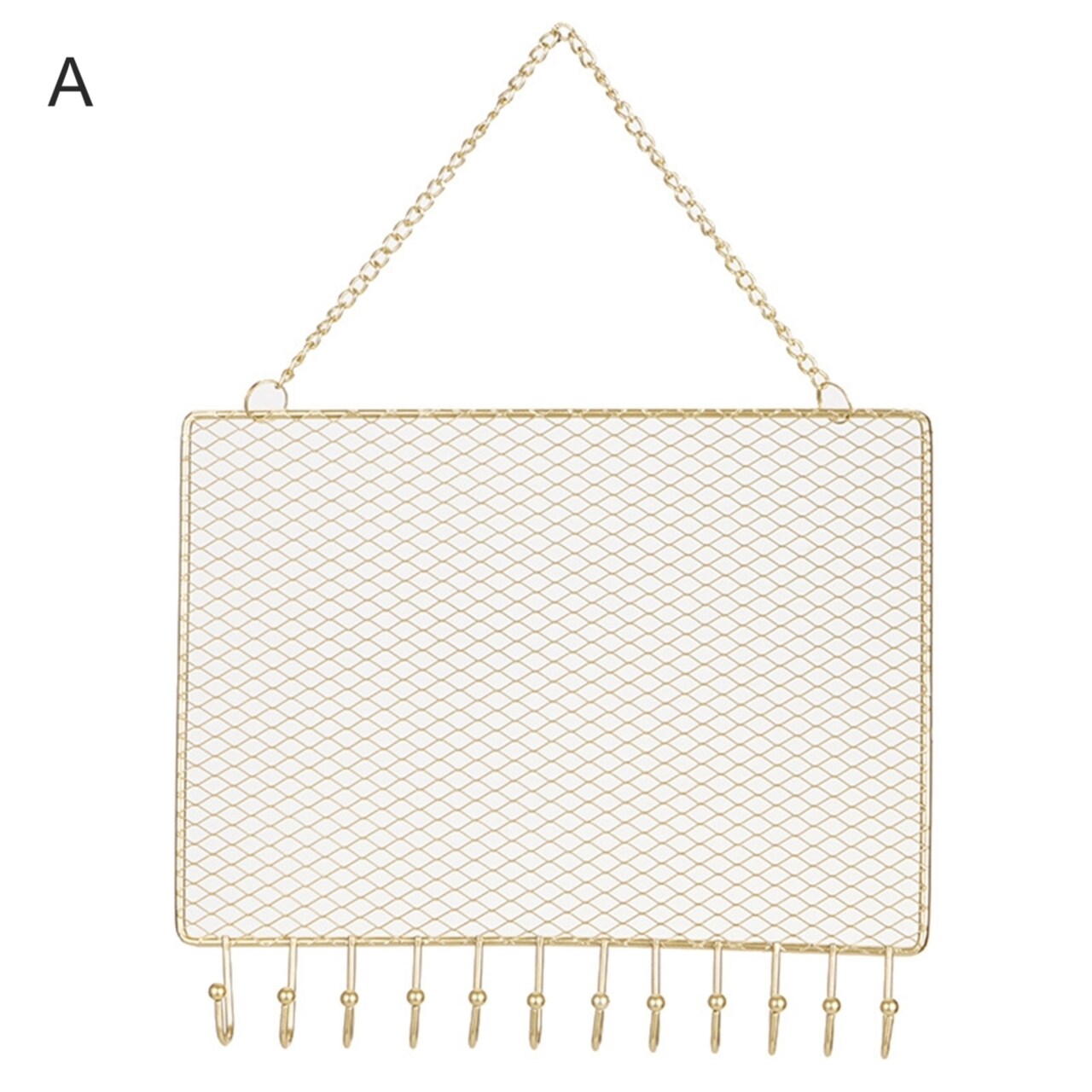 Generic Earring Organizer Metal Grid Rectangle Convenient Hanging Hook Necklace Ring Bracelet Storage Holder for Shop Retail